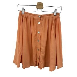 MINKPINK Peach Button Down Lined Mini Skirt